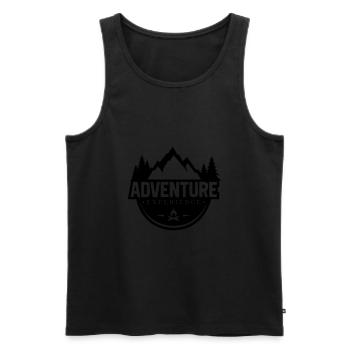 adventure experience - Men's Premium Organic Tank Top - black - Front - AI Model Male 178 light (178cm)