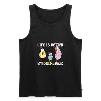 Hühner verrücktes Huhn Hühnerfarm Geschenk - Männer Premium Bio Tank Top - Schwarz - Vorne - Michal (187cm)