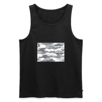 Schnee Camo - Männer Premium Bio Tank Top - Schwarz - Vorne - AI Model Male 178 light (178cm)