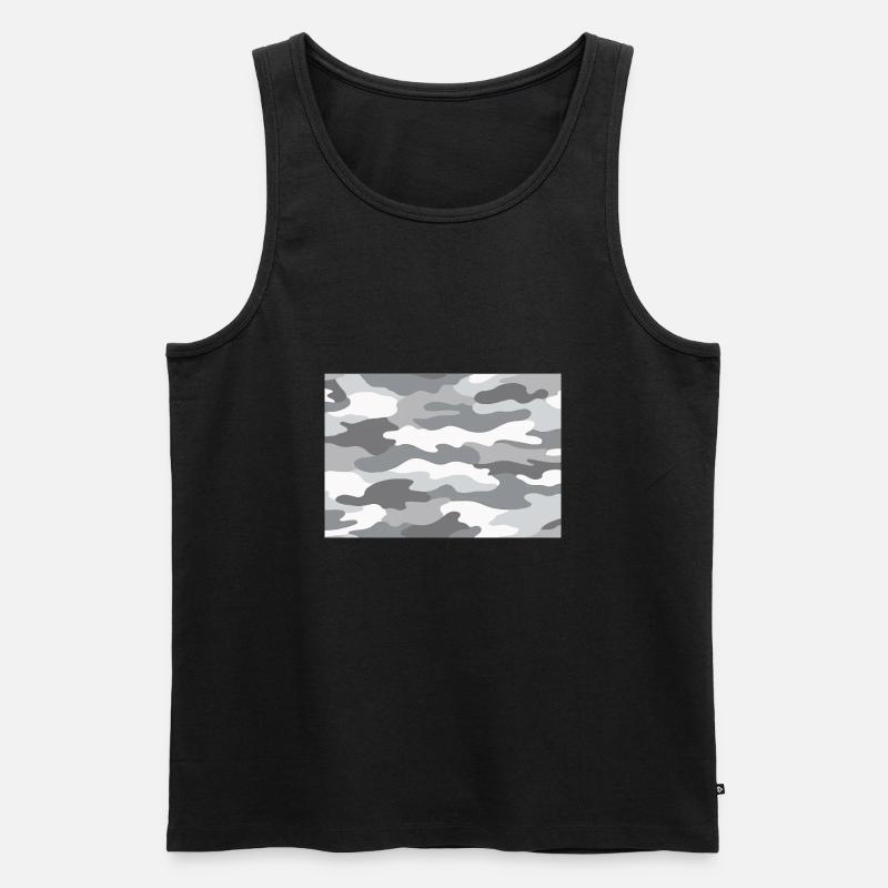 Schnee Camo - Männer Premium Bio Tank Top - Schwarz