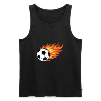 Soccer Flame - Men's Premium Organic Tank Top - black - Front - AI Model Male 178 light (178cm)