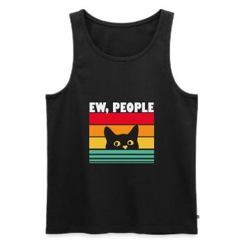 ew people cat - Débardeur bio Premium Homme - noir - Devant - AI Model Male 178 light (178cm)