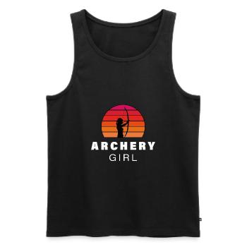Archer motif silhouette - Men's Premium Organic Tank Top - black - Front - AI Model Male 178 light (178cm)