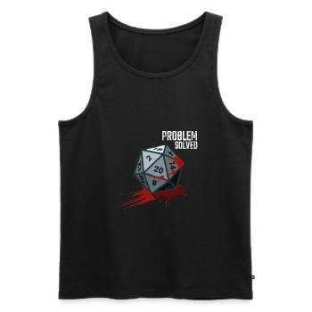 D20 Cube - Problème résolu - Débardeur bio Premium Homme - noir - Devant - AI Model Male 178 light (178cm)