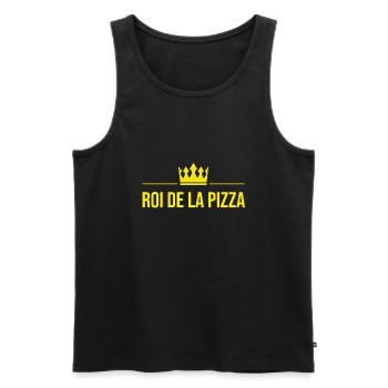 King of pizza - Men's Premium Organic Tank Top - black - Front - AI Model Male 178 light (178cm)