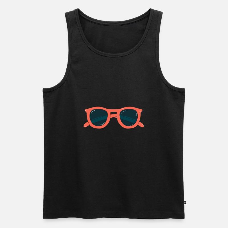 bunte Brille - Männer Premium Bio Tank Top - Schwarz