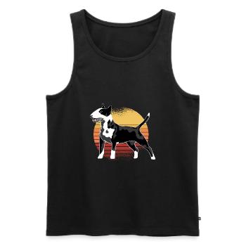 Bull Terrier Dog Vintage dans Retro Vintage Dogs - Débardeur bio Premium Homme - noir - Devant - Michal (187cm)