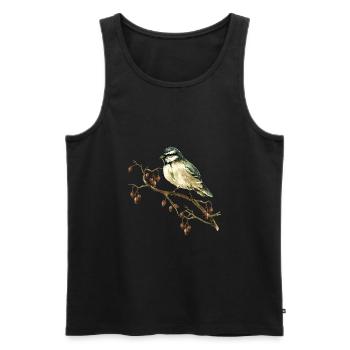 Oiseau coloré - Débardeur bio Premium Homme - noir - Devant - AI Model Male 178 light (178cm)