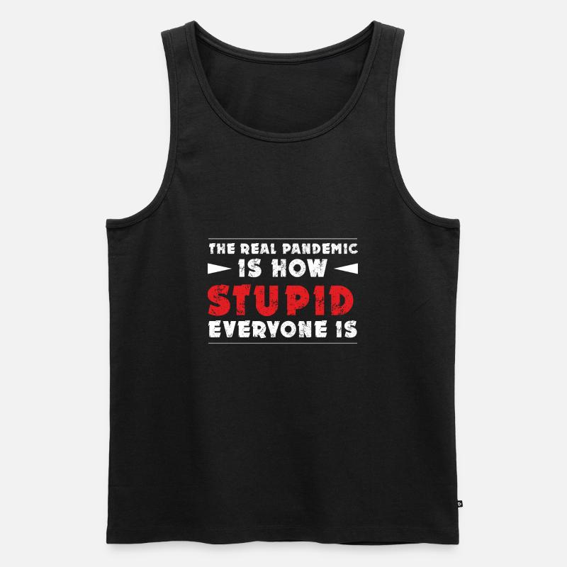 DIE ECHTE PANDEMIE - Männer Premium Bio Tank Top - Schwarz