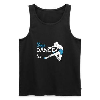Boys Dance Too Ballet professeur élève danseur - Débardeur bio Premium Homme - noir - Devant - Michal (187cm)