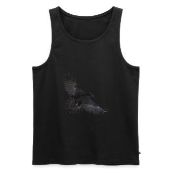 Fly Away Flying Polygon Raven - Men's Premium Organic Tank Top - black - Front - AI Model Male 178 light (178cm)