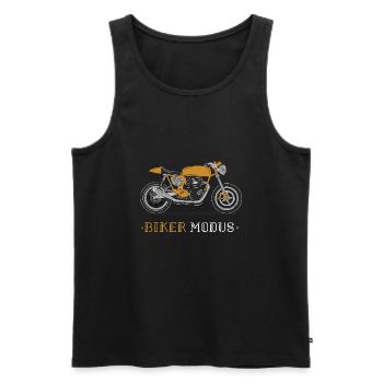 Cooles Motorrad Design Cafe-Racer - Männer Premium Bio Tank Top - Schwarz - Vorne - AI Model Male 178 light (178cm)