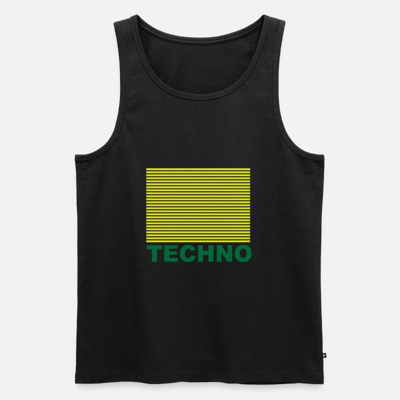 techno - Männer Premium Bio Tank Top - Schwarz