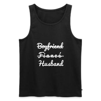 husband boyfriend verlobt - Männer Premium Bio Tank Top - Schwarz - Vorne - Michal (187cm)