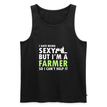 I Hate Being Sexy But I m A Farmer - Männer Premium Bio Tank Top - Schwarz - Vorne - AI Model Male 178 light (178cm)