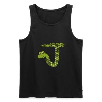 snake j - Men's Premium Organic Tank Top - black - Front - Michal (187cm)