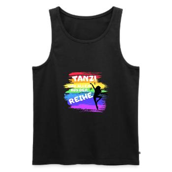 Colorful Lines - Tanz aus der Reihe - Männer Premium Bio Tank Top - Schwarz - Vorne - AI Model Male 178 light (178cm)