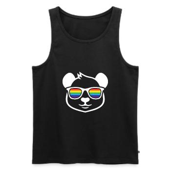 Panda Pride Transgender LGBT Gift Rights - Men's Premium Organic Tank Top - black - Front - Michal (187cm)