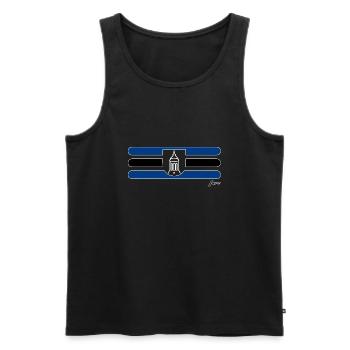 Mannheim Mode by PDesign | Mannheimer Design - Männer Premium Bio Tank Top - Schwarz - Vorne - Michal (187cm)