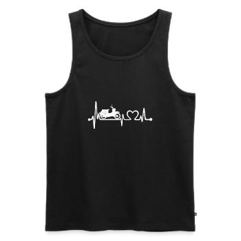 Schwalbenfahrer Simson Schwalbe Kult Roller DDR - Männer Premium Bio Tank Top - Schwarz - Vorne - AI Model Male 178 light (178cm)