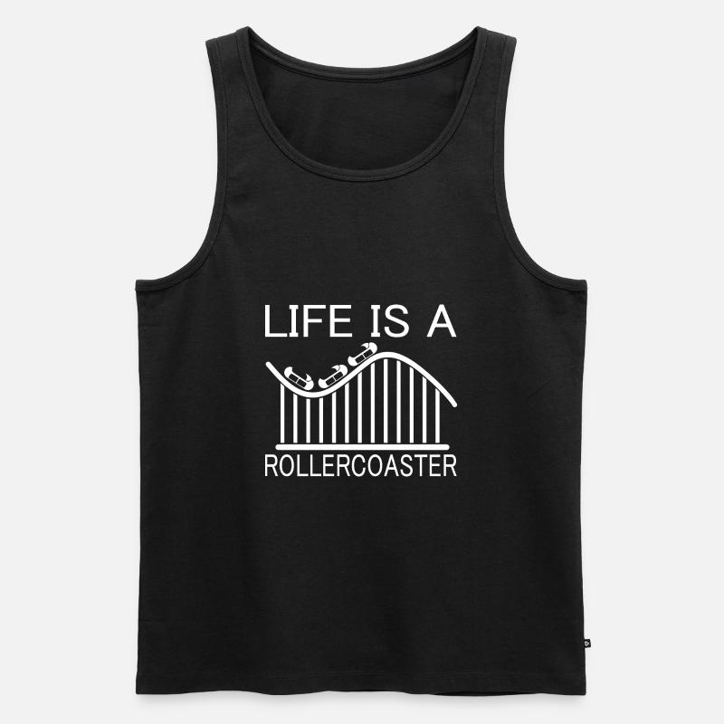 Rollercoaster Achterbahn - Männer Premium Bio Tank Top - Schwarz