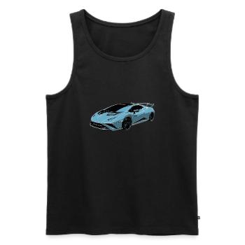Voiture de sport bleu - Débardeur bio Premium Homme - noir - Devant - Michal (187cm)