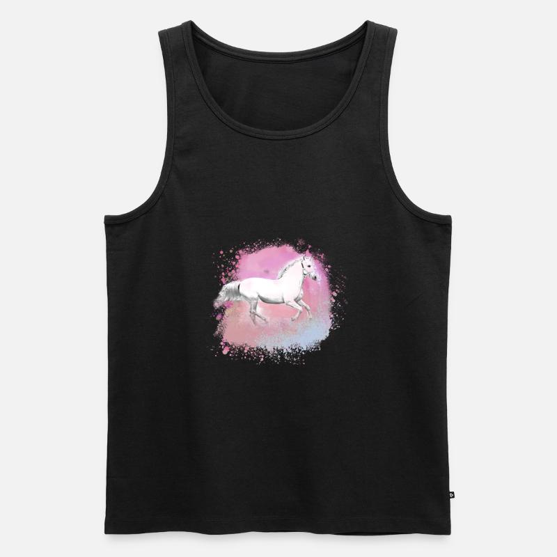 Schimmel, Pferd,weisses Pferd, Graffiti, Malerei - Männer Premium Bio Tank Top - Schwarz