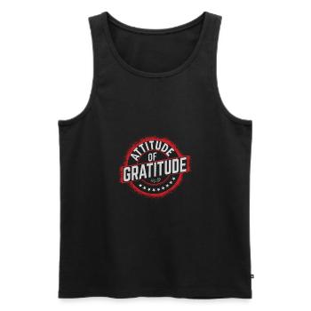 Culture Zen Positif Attitude de Gratitude - Débardeur bio Premium Homme - noir - Devant - AI Model Male 178 light (178cm)
