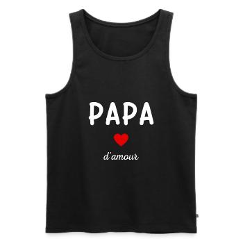 papa d'amour idée cadeau - Débardeur bio Premium Homme - noir - Devant - Michal (187cm)
