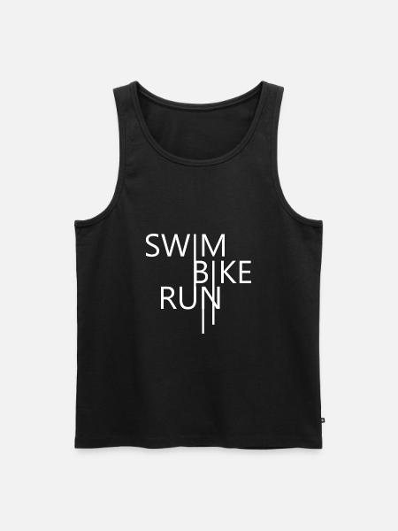 Triathlon Swim Bike Run - Men's Premium Organic Tank Top - black