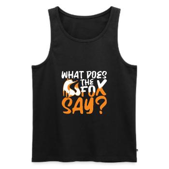 what does the fox say - Men's Premium Organic Tank Top - black - Front - AI Model Male 178 light (178cm)