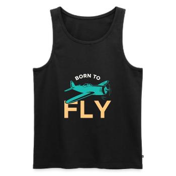 Born to Fly Aviation Pilot - Männer Premium Bio Tank Top - Schwarz - Vorne - Michal (187cm)