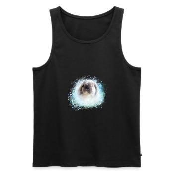 floppy ear, rabbit, graffiti, pink, rabbit - Men's Premium Organic Tank Top - black - Front - AI Model Male 178 light (178cm)