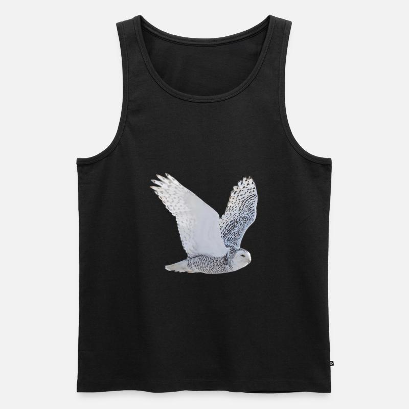 Weisse Eule - Männer Premium Bio Tank Top - Schwarz