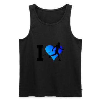 Walker Nordic Walker Walking Herren Walken - Männer Premium Bio Tank Top - Schwarz - Vorne - AI Model Male 178 light (178cm)