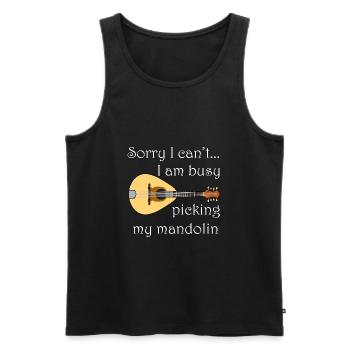 Mandolin Picking Musician Music Notes Folk Music - Men's Premium Organic Tank Top - black - Front - Michal (187cm)