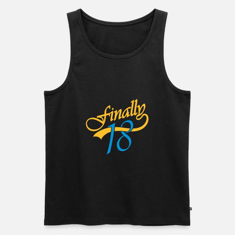 Tekst Endelig 18 - Herre Premium økologisk tanktop - sort