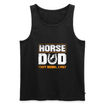 Equestrianism Equestrian Horse Riding Horse Dad - Men's Premium Organic Tank Top - black - Front - AI Model Male 178 light (178cm)