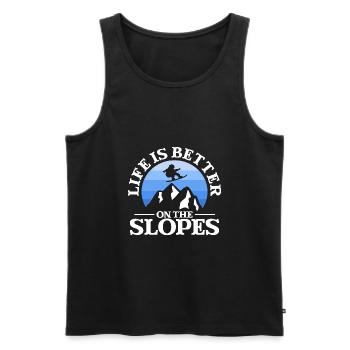 Life Is Better On The Slopes - Männer Premium Bio Tank Top - Schwarz - Vorne - AI Model Male 178 light (178cm)
