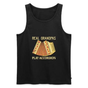 Real Grandpas Play Accordion Polka Music - Männer Premium Bio Tank Top - Schwarz - Vorne - AI Model Male 178 light (178cm)