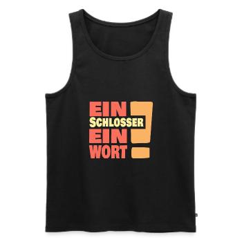 Ein Schlosser ein Wort - Männer Premium Bio Tank Top - Schwarz - Vorne - AI Model Male 178 light (178cm)