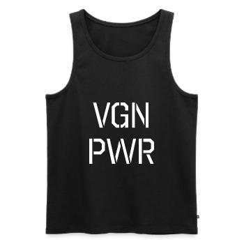 Vegan Power VGN PWR Veganer - Männer Premium Bio Tank Top - Schwarz - Vorne - AI Model Male 178 light (178cm)