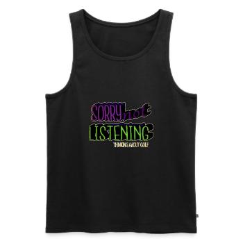 sport golfhoodie birthday golfgirls humor happy - Männer Premium Bio Tank Top - Schwarz - Vorne - Michal (187cm)