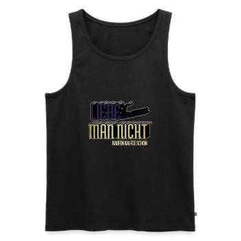 lustig kaffeebecher statement kaffee morgen witzig - Männer Premium Bio Tank Top - Schwarz - Vorne - Michal (187cm)