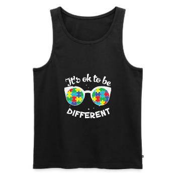 Autismus-Bewusstsein Okay, um anders zu sein Mutter Unterstützung - Männer Premium Bio Tank Top - Schwarz - Vorne - Michal (187cm)