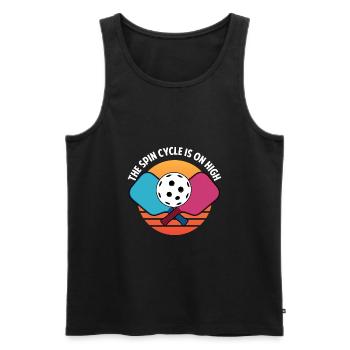Outdoor Gartenspiel Lustiges Pickleball Design mit - Männer Premium Bio Tank Top - Schwarz - Vorne - AI Model Male 178 light (178cm)