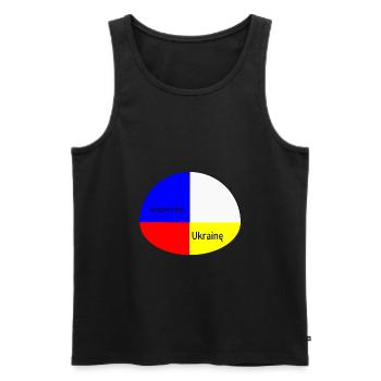 Je soutiens l’Ukraine - Débardeur bio Premium Homme - noir - Devant - AI Model Male 178 light (178cm)