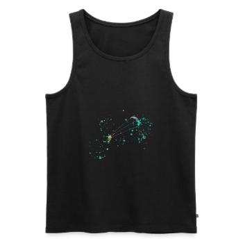 kitesurf, surf, surfeur, vague, bleu, graffiti, bla - Débardeur bio Premium Homme - noir - Devant - Michal (187cm)