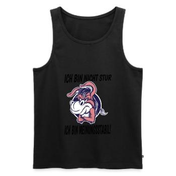 Ich Bin Nicht Stur Ich Bin Meinungsstabil Esel - Männer Premium Bio Tank Top - Schwarz - Vorne - Michal (187cm)
