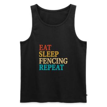 Fechten - Männer Premium Bio Tank Top - Schwarz - Vorne - Michal (187cm)
